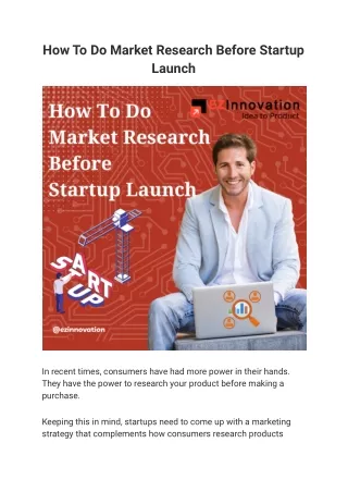 How To Do Market Research Before Startup Launch