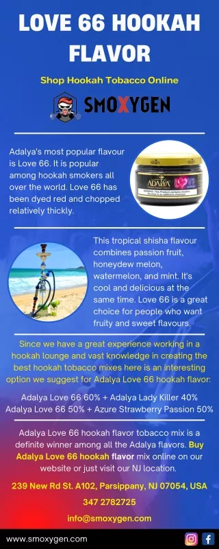 Love 66 Hookah Flavor - Shop Hookah Tobacco Online