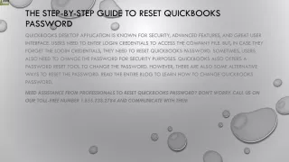 the step by step guide to reset quickbooks password