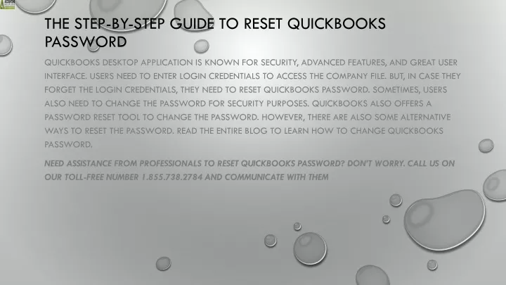 the step by step guide to reset quickbooks password