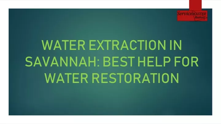 water extraction in savannah best help for water restoration