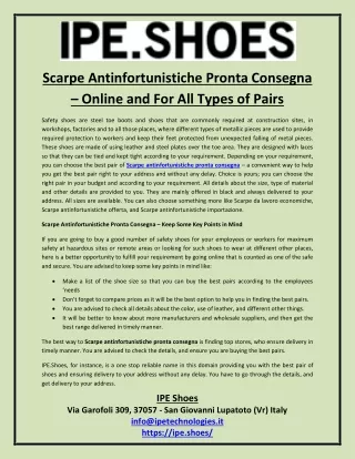 scarpe antinfortunistiche pronta consegna online