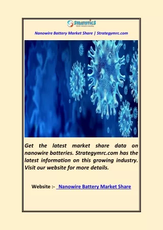 nanowire battery market share strategymrc com