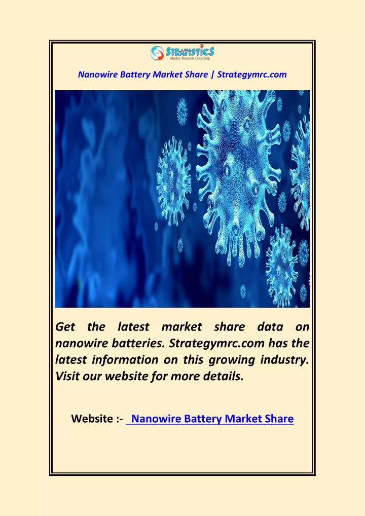 nanowire battery market share strategymrc com