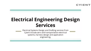 Electrical Engineering Design Services | Cyient