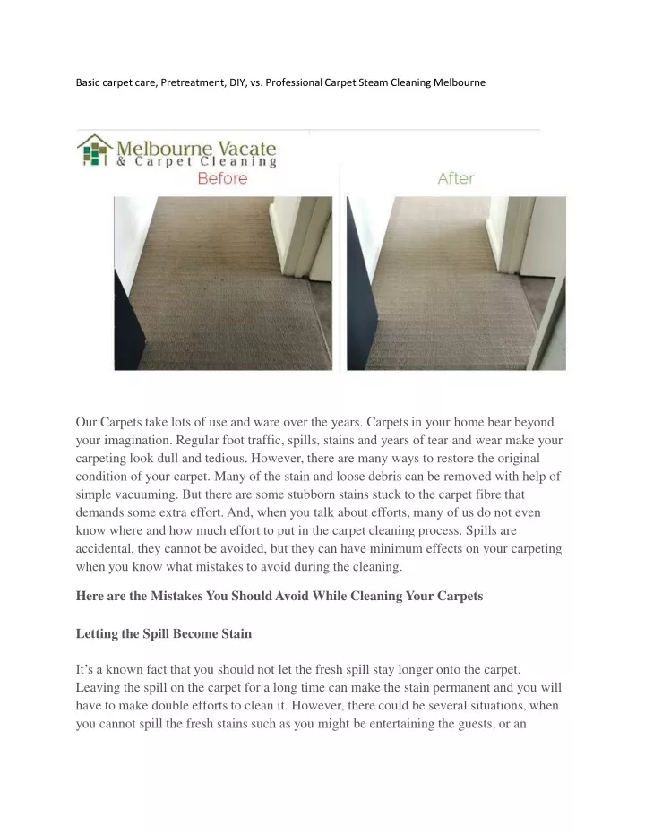 basic carpet care pretreatment
