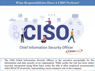what responsibilities does a ciso perform