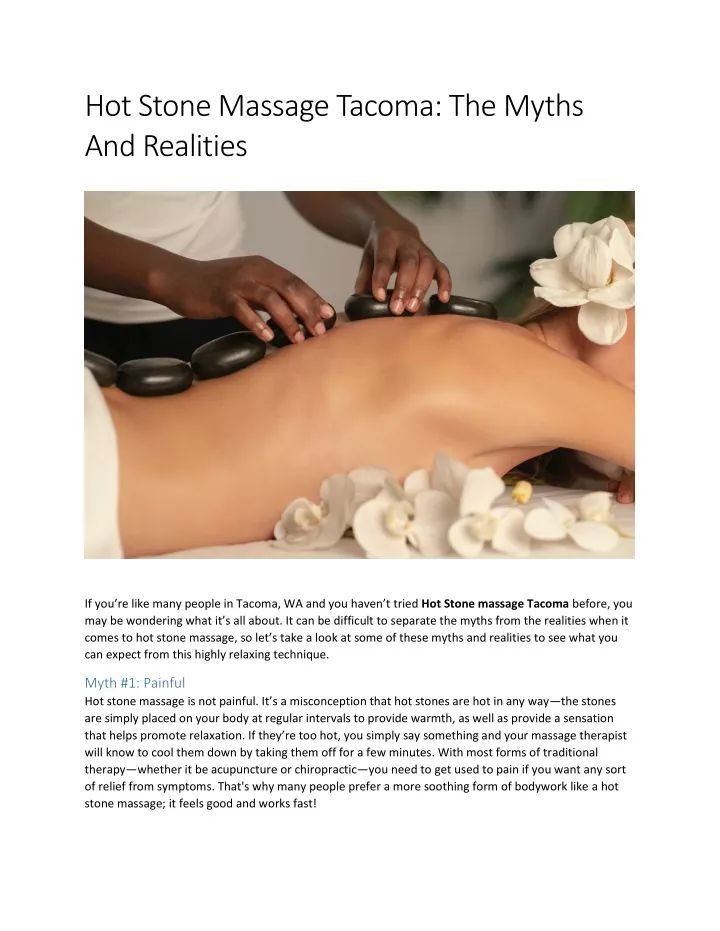 hot stone massage tacoma the myths and realities