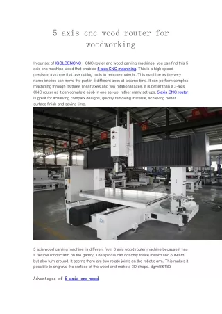 5 axis cnc wood router for woodworking