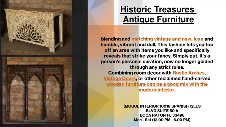 historic treasures antique furniture