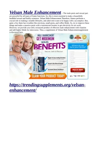 velsan male enhancement the male penis and sexual