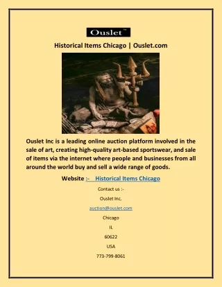 historical items chicago ouslet com