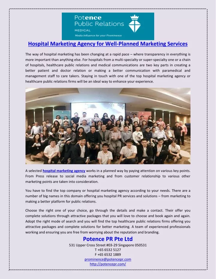 hospital marketing agency for well planned