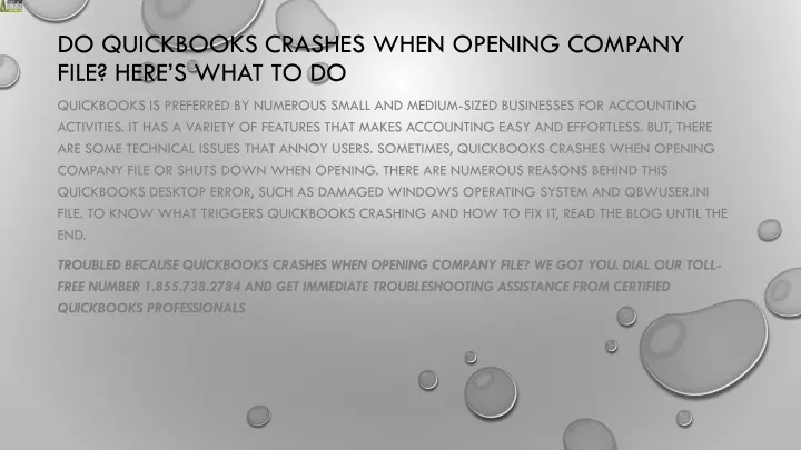 do quickbooks crashes when opening company file here s what to do