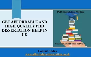 Get Affordable and Professional Phd Dissertation Help
