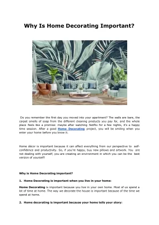 Why Is Home Decorating Important.ppt