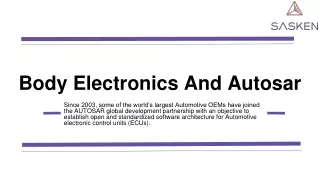 Body Electronics And Autosar | Sasken