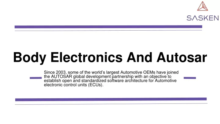 body electronics and autosar