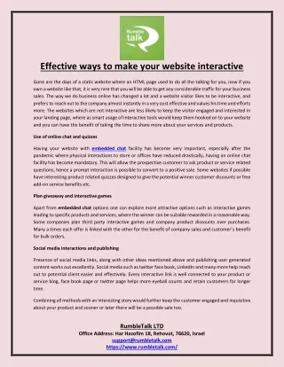 effective ways to make your website interactive