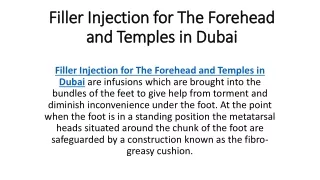 filler injection for the forehead and temples in dubai