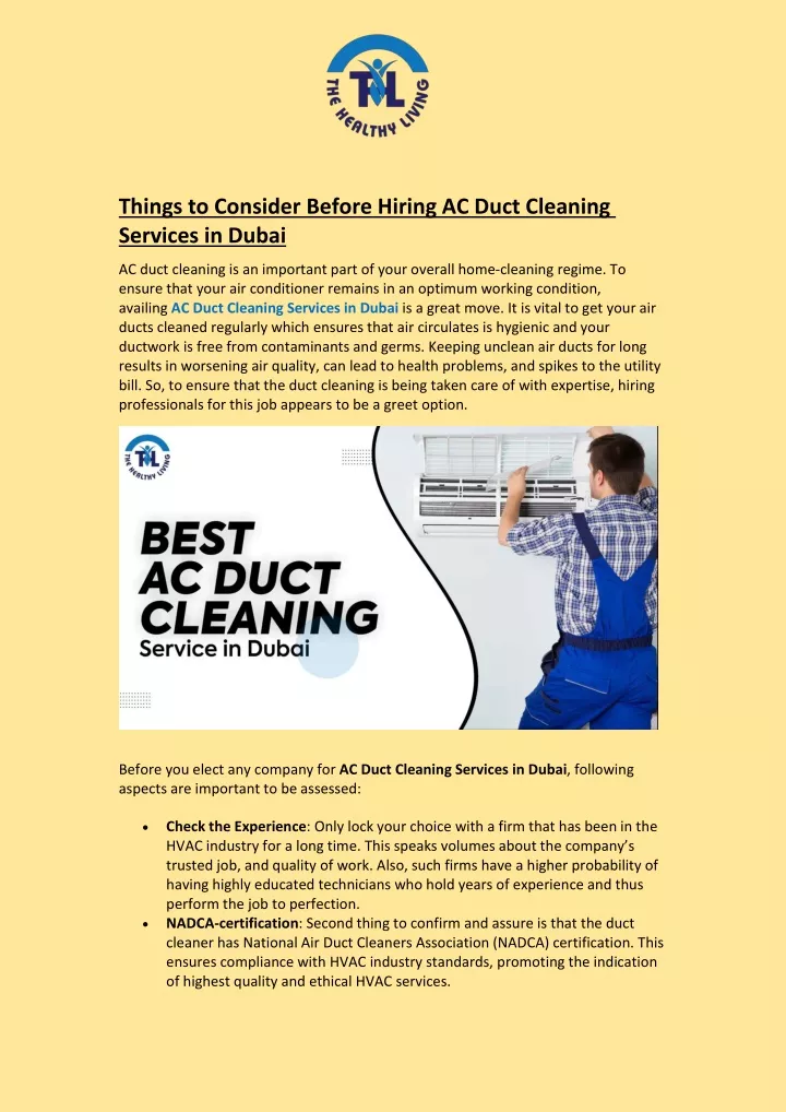 PPT - Things to Consider Before Hiring AC Duct Cleaning Services in ...
