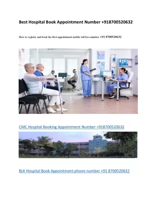 best hospital book appointment number 918700520632