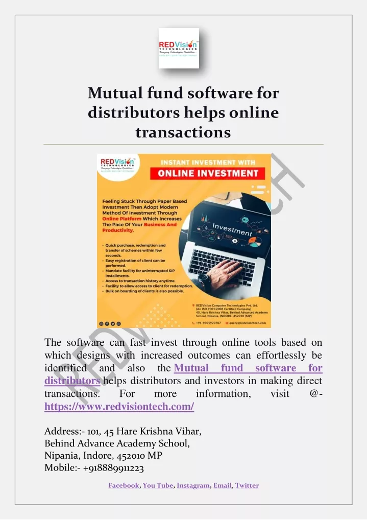 mutual fund software for distributors helps