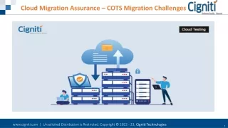 Cloud Migration Assurance – COTS Migration Challenges