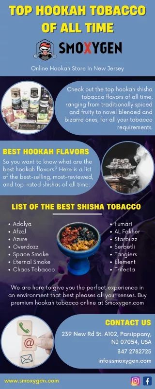 Top Hookah Tobacco Of All Time - Smoxygen