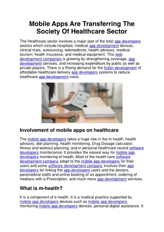 mobile apps are transferring the society