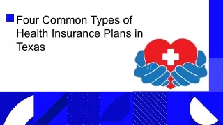 Four Common Types of Health Insurance Plans in Texas