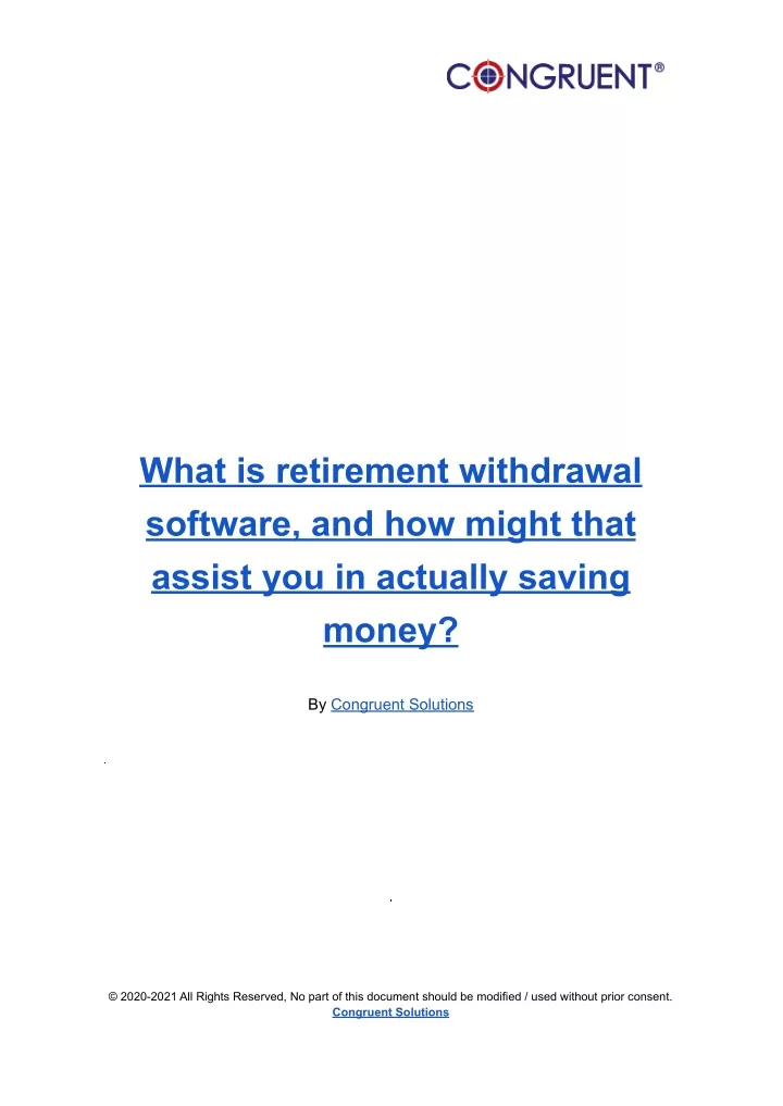 what is retirement withdrawal software
