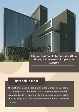 5 Important Points to Consider When Buying a Commercial Property in Gurgaon