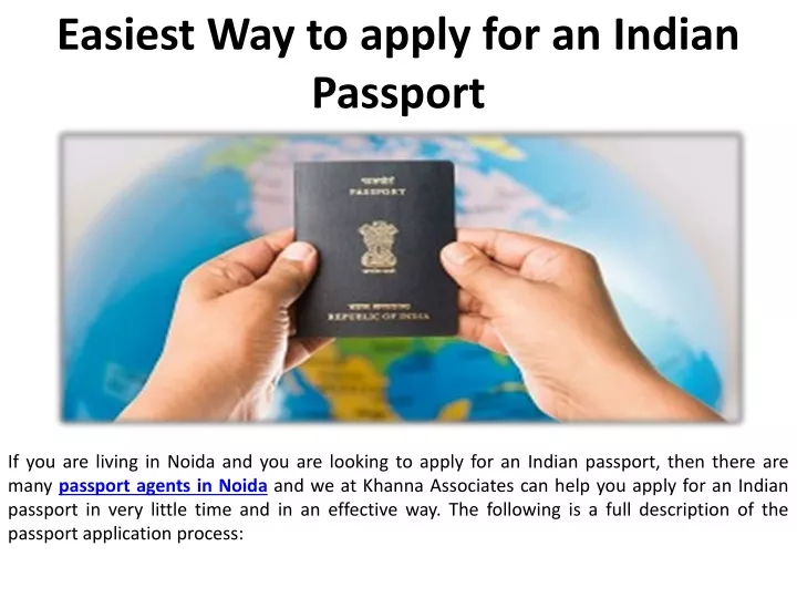easiest way to apply for an indian passport