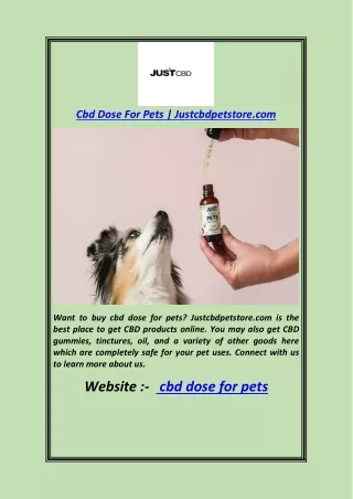 Cbd Dose For Pets  Justcbdpetstore.com