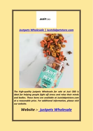 Justpets Wholesale  Justcbdpetstore.com