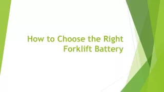 how to choose the right forklift battery