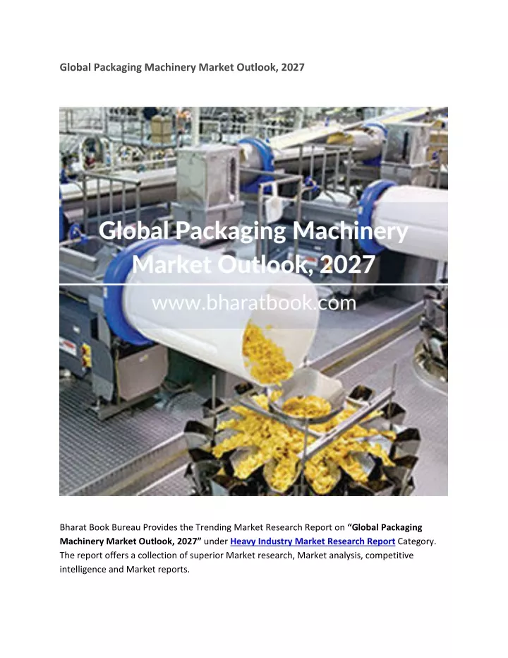 global packaging machinery market outlook 2027