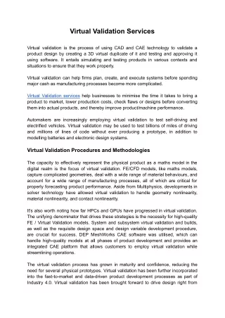virtual validation services