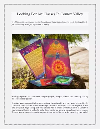 Looking For Art Classes In Comox Valley