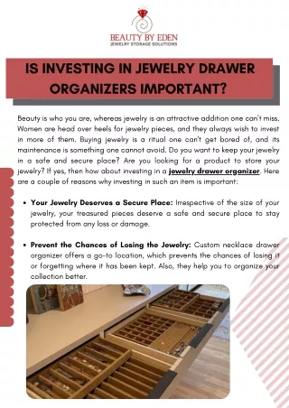 Is Investing in Jewelry Drawer Organizers Important?