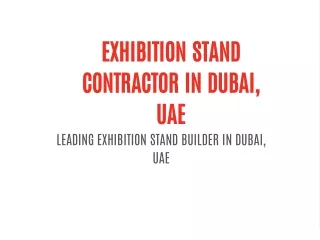 EXHIBITION STAND CONTRACTOR IN DUBAI, UAE