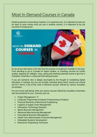 Most In Demand Courses in Canada