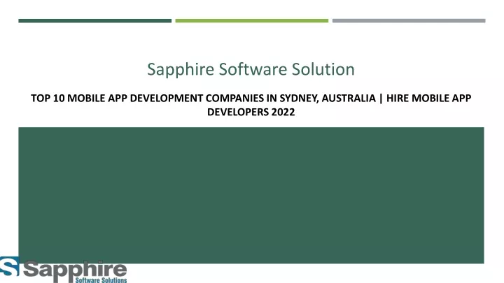 sapphire software solution