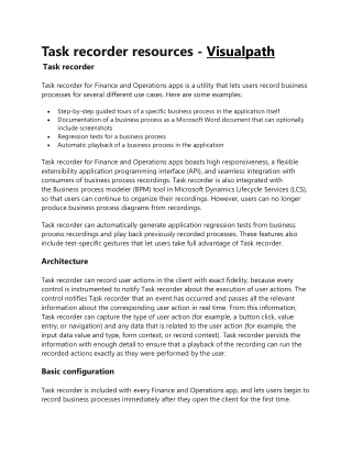 task recorder resources visualpath task recorder