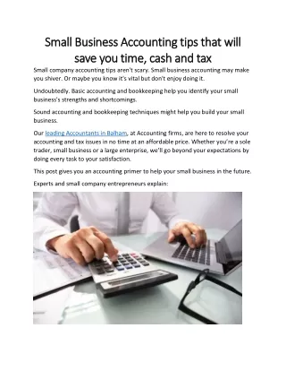 Small Business Accounting tips that will save you time