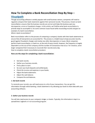 how to complete a bank reconciliation step