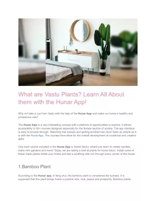 what are vastu plants learn all about them with