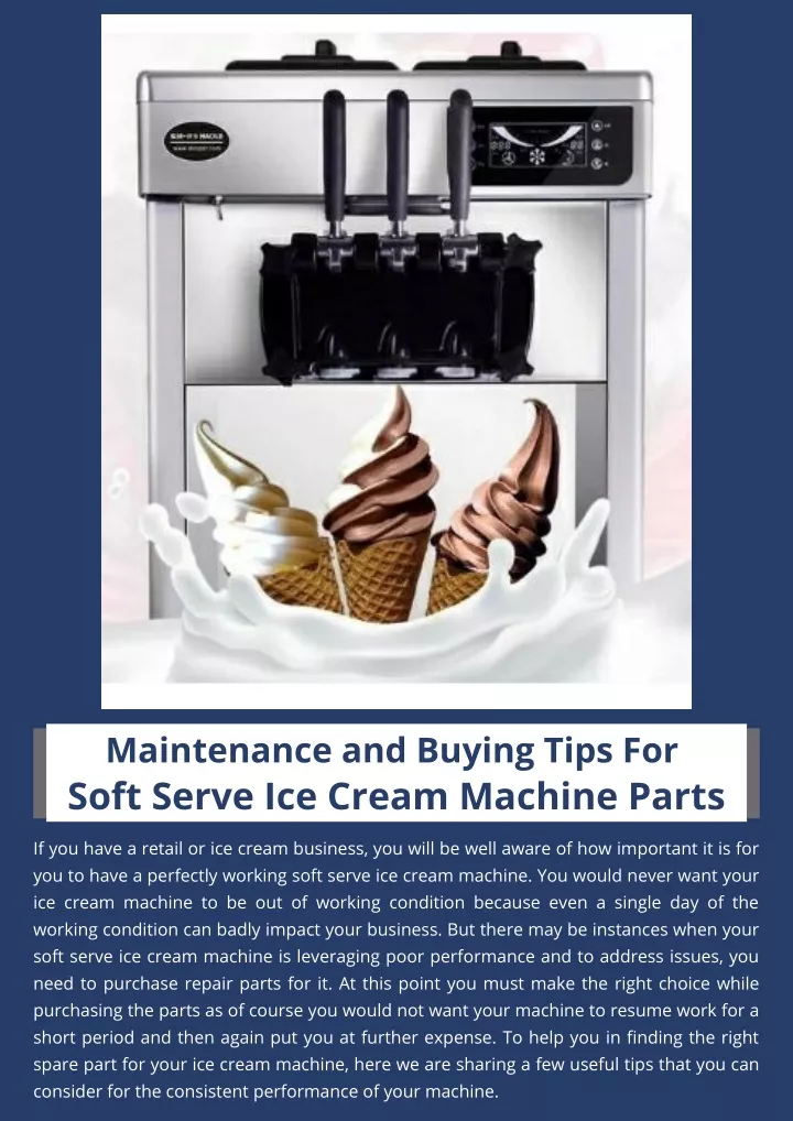 maintenance and buying tips for soft serve