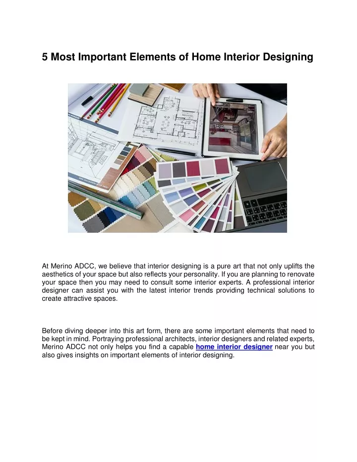 5 most important elements of home interior